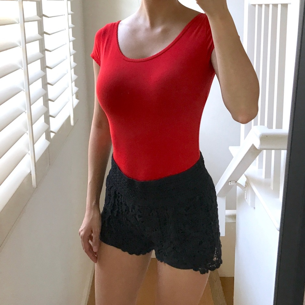 Forever 21 Scarlet Scoop Neck Bodysuit
